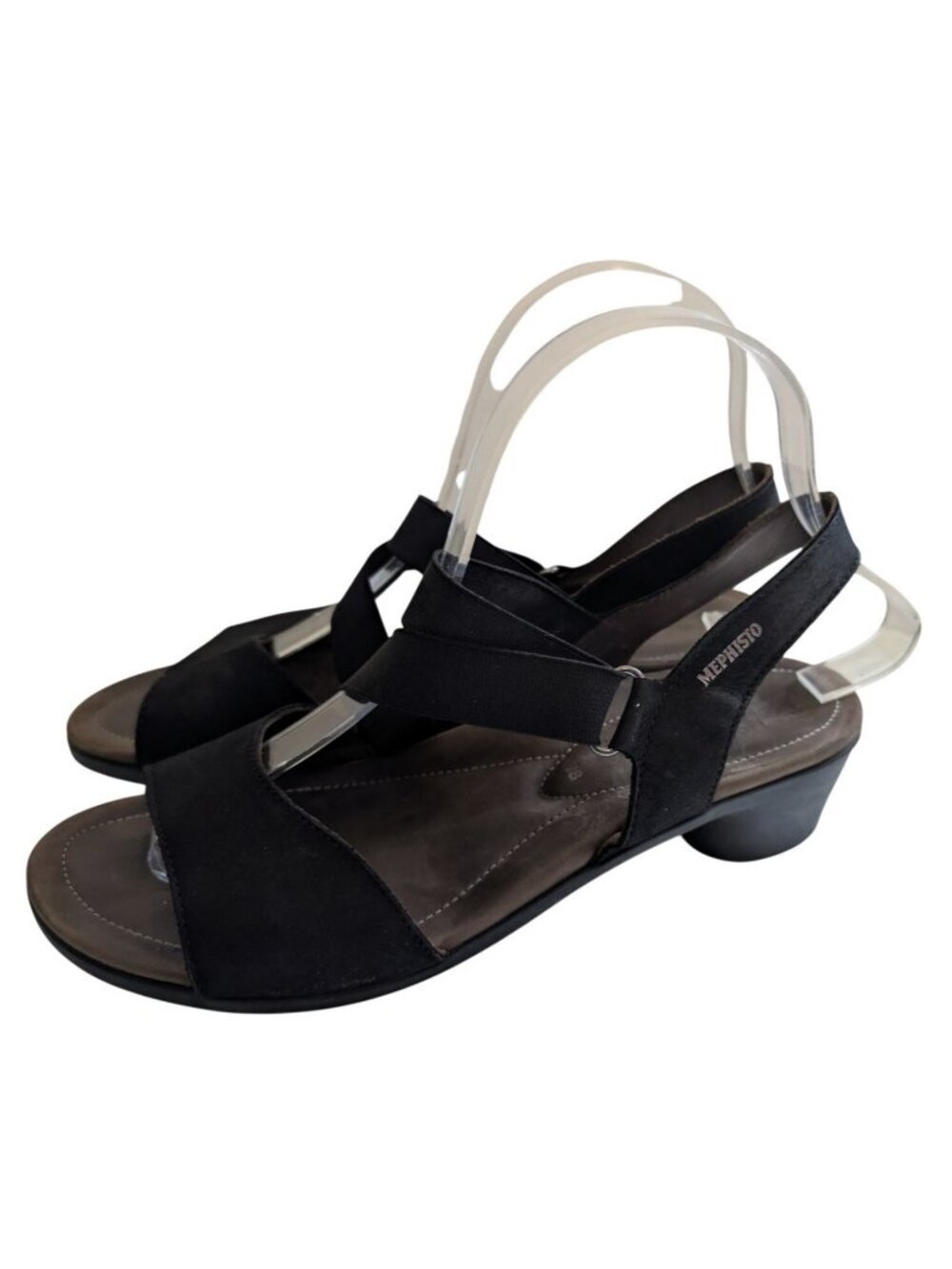 Mephisto Paris Black Comfort Strappy Slingback Wedge Sandals Womens EU 38 US 8